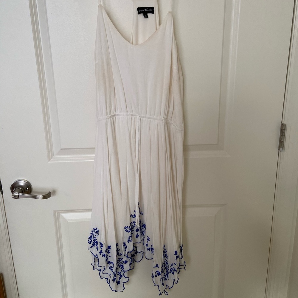 White drawstring dress